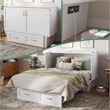 Monroe Solid Wood Frame Full Size Murphy Bed Chest with Mattress in White