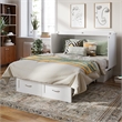 Monroe Solid Wood Frame Full Size Murphy Bed Chest with Mattress in White
