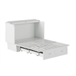Monroe Solid Wood Frame Full Size Murphy Bed Chest with Mattress in White