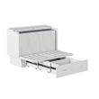 Monroe Solid Wood Frame Full Size Murphy Bed Chest with Mattress in White