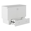Monroe Solid Wood Frame Full Size Murphy Bed Chest with Mattress in White