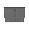 Monroe Full Wood Murphy Bed Chest with Mattress & Charging Station in Gray