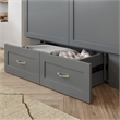 Monroe Full Wood Murphy Bed Chest with Mattress & Charging Station in Gray