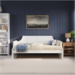 AFI Cambridge Mid-Century Solid Wood Twin Daybed with Curved Backboard in White