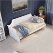 AFI Cambridge Mid-Century Solid Wood Twin Daybed with Curved Backboard in White