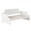 AFI Cambridge Mid-Century Solid Wood Twin Daybed with Curved Backboard in White