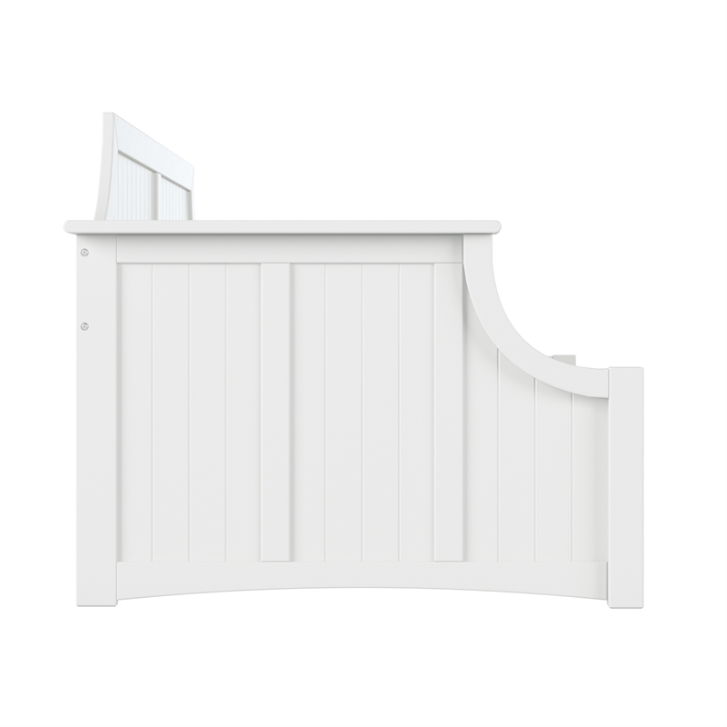 AFI Cambridge Mid-Century Solid Wood Twin Daybed with Curved Backboard in White
