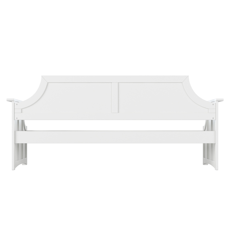 AFI Cambridge Mid-Century Solid Wood Twin Daybed with Curved Backboard in White