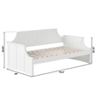 AFI Cambridge Mid-Century Solid Wood Twin Daybed with Curved Backboard in White