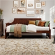 AFI Cambridge Mid-Century Solid Wood Twin Daybed with Curved Backboard in Walnut