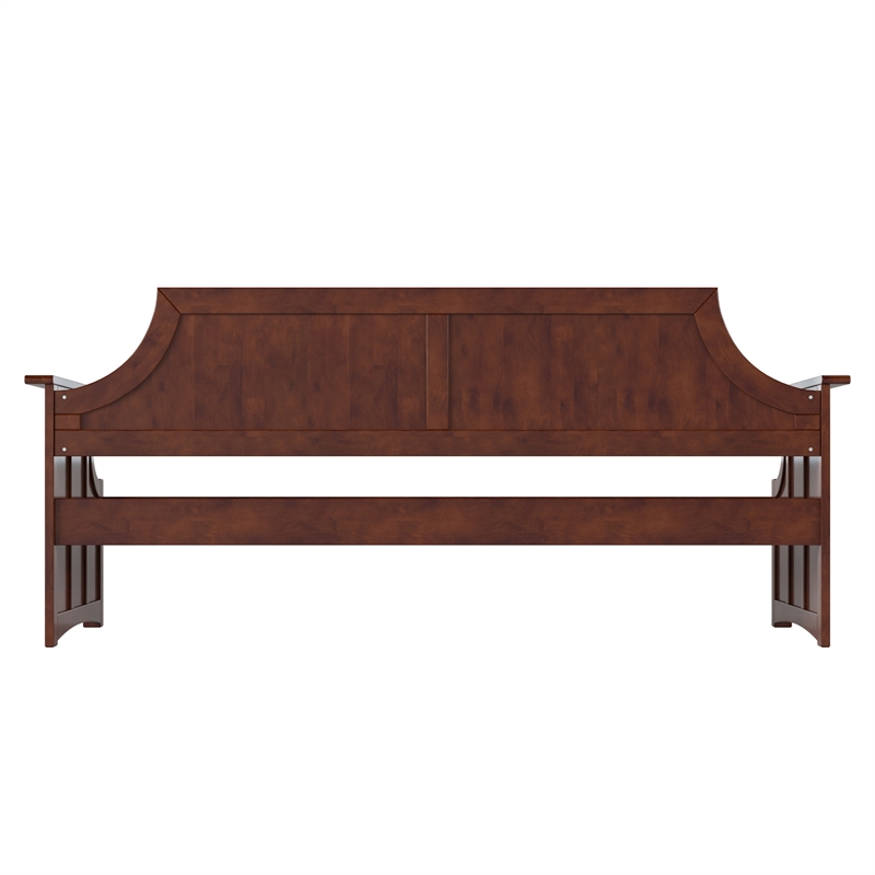 AFI Cambridge Mid-Century Solid Wood Twin Daybed with Curved Backboard in Walnut