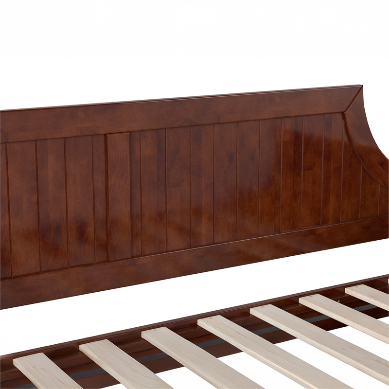 AFI Cambridge Mid-Century Solid Wood Twin Daybed with Curved Backboard in Walnut
