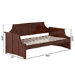 AFI Cambridge Mid-Century Solid Wood Twin Daybed with Curved Backboard in Walnut
