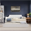 AFI Cambridge Mid-Century Solid Wood Daybed with Twin Trundle in White