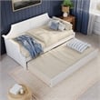AFI Cambridge Mid-Century Solid Wood Daybed with Twin Trundle in White
