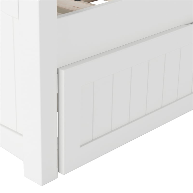 AFI Cambridge Mid-Century Solid Wood Daybed with Twin Trundle in White