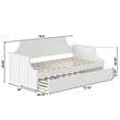 AFI Cambridge Mid-Century Solid Wood Daybed with Twin Trundle in White