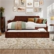 AFI Cambridge Mid-Century Solid Wood Daybed with Twin Trundle in Walnut