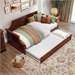 AFI Cambridge Mid-Century Solid Wood Daybed with Twin Trundle in Walnut