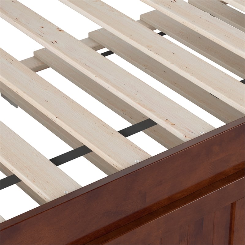 AFI Cambridge Mid-Century Solid Wood Daybed with Twin Trundle in Walnut