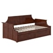 AFI Cambridge Mid-Century Solid Wood Daybed with Twin Trundle in Walnut