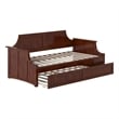 AFI Cambridge Mid-Century Solid Wood Daybed with Twin Trundle in Walnut