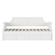 AFI Cambridge Mid-Century Solid Wood Twin Daybed with Set of 2 Drawers in White