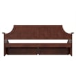 AFI Cambridge Mid-Century Solid Wood Twin Daybed with Set of 2 Drawers in Walnut