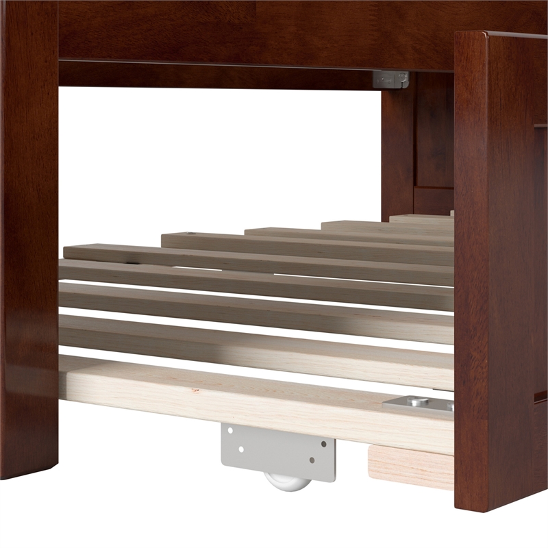 AFI Cambridge Mid-Century Solid Wood Twin Daybed with Set of 2 Drawers in Walnut