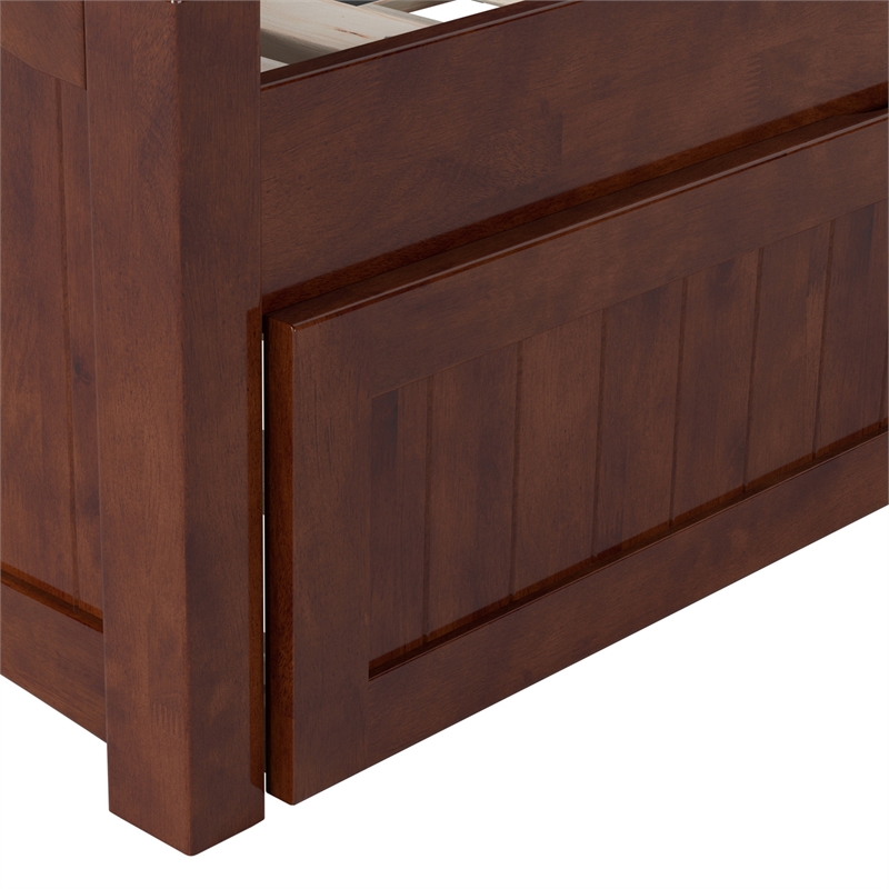 AFI Cambridge Mid-Century Solid Wood Twin Daybed with Set of 2 Drawers in Walnut