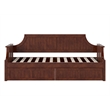 AFI Cambridge Mid-Century Solid Wood Twin Daybed with Set of 2 Drawers in Walnut
