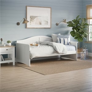 AFI Nantucket Mid-Century Modern Solid Wood Twin Daybed in White