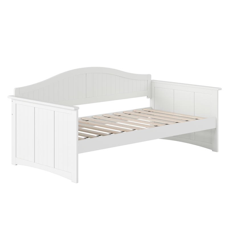 AFI Nantucket Mid-Century Modern Solid Wood Twin Daybed in White