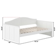 AFI Nantucket Mid-Century Modern Solid Wood Twin Daybed in White