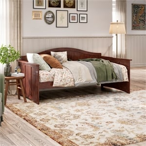 AFI Nantucket Mid-Century Solid Wood Twin Daybed with USB Charger in Walnut