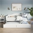 AFI Nantucket Mid-Century Solid Wood Twin Daybed with Trundle in White