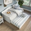 AFI Nantucket Mid-Century Solid Wood Twin Daybed with Trundle in White