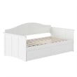 AFI Nantucket Mid-Century Solid Wood Twin Daybed with Trundle in White