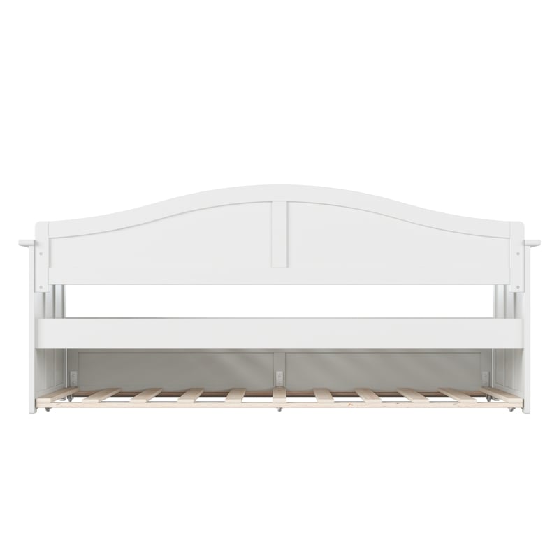 AFI Nantucket Mid-Century Solid Wood Twin Daybed with Trundle in White