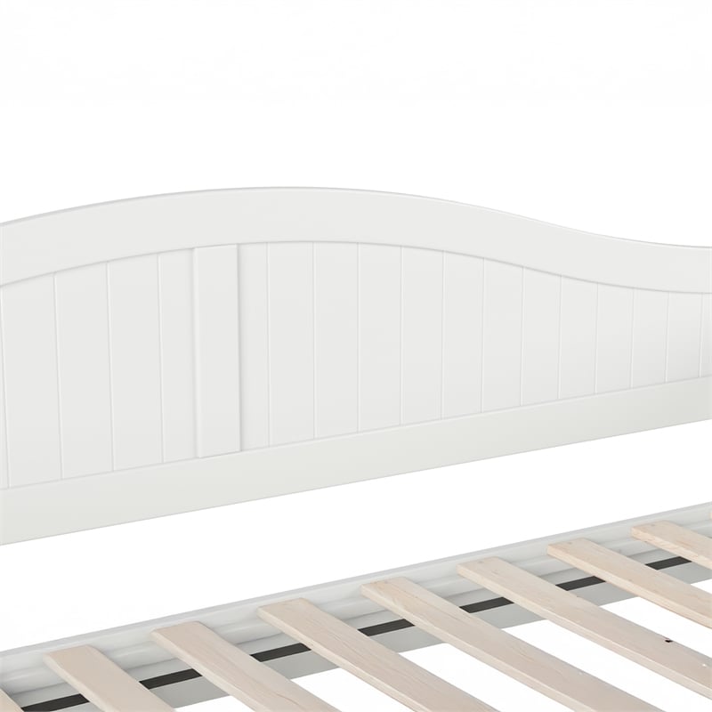 AFI Nantucket Mid-Century Solid Wood Twin Daybed with Trundle in White