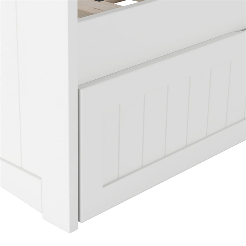 AFI Nantucket Mid-Century Solid Wood Twin Daybed with Trundle in White