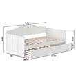AFI Nantucket Mid-Century Solid Wood Twin Daybed with Trundle in White