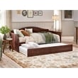 AFI Nantucket Mid-Century Solid Wood Twin Daybed with Twin Trundle in Walnut