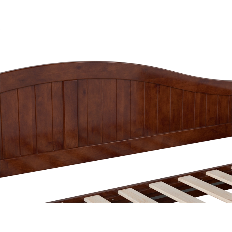 AFI Nantucket Mid-Century Solid Wood Twin Daybed with Twin Trundle in Walnut