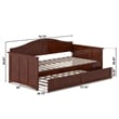 AFI Nantucket Mid-Century Solid Wood Twin Daybed with Twin Trundle in Walnut
