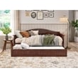 AFI Nantucket Mid-Century Solid Wood Twin Daybed with Twin Trundle in Walnut