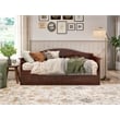AFI Nantucket Mid-Century Solid Wood Twin Daybed with Twin Trundle in Walnut