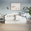 AFI Nantucket Mid-Century Solid Wood Twin Daybed with Set of 2 Drawers in White