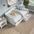 AFI Nantucket Mid-Century Solid Wood Twin Daybed with Set of 2 Drawers in White