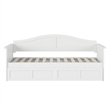 AFI Nantucket Mid-Century Solid Wood Twin Daybed with Set of 2 Drawers in White